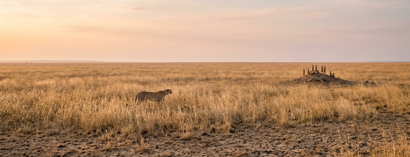 Steppe, Gepard, Erdmännchen